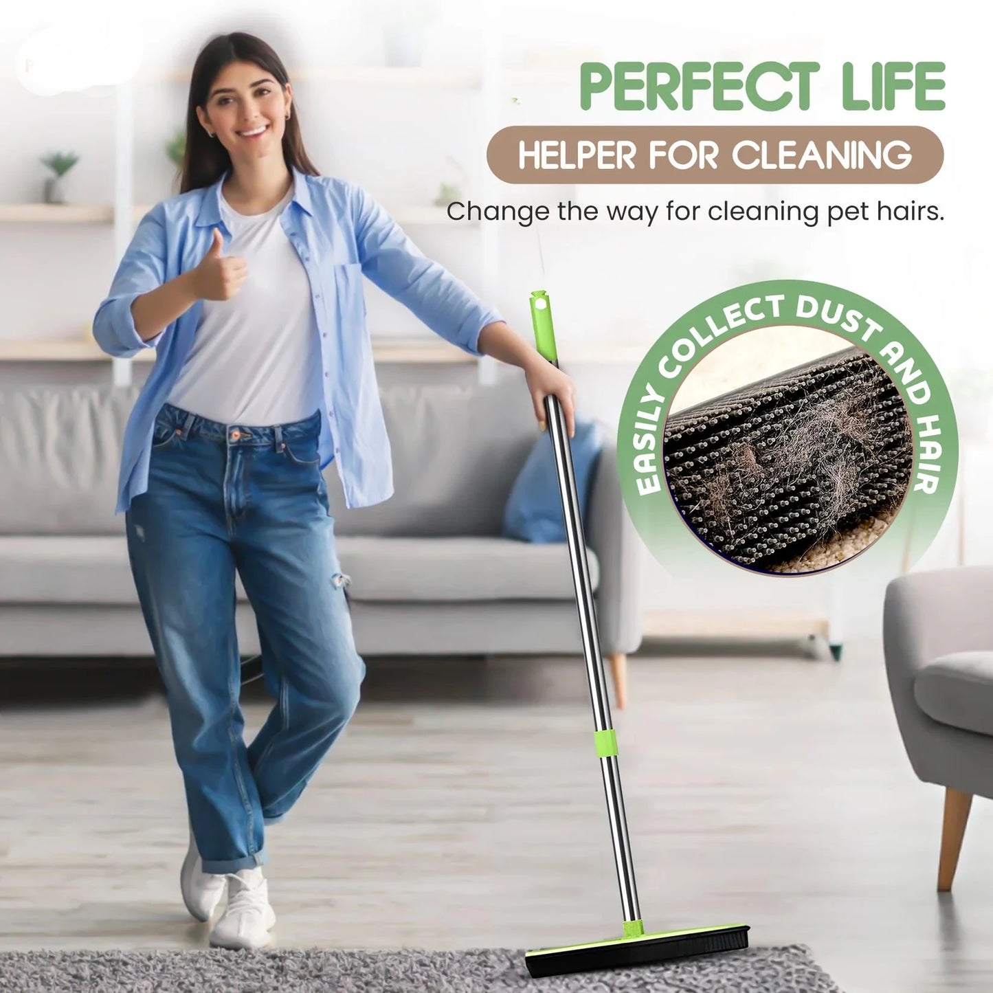 FurSweep™ Pet Hair Rubber Broom